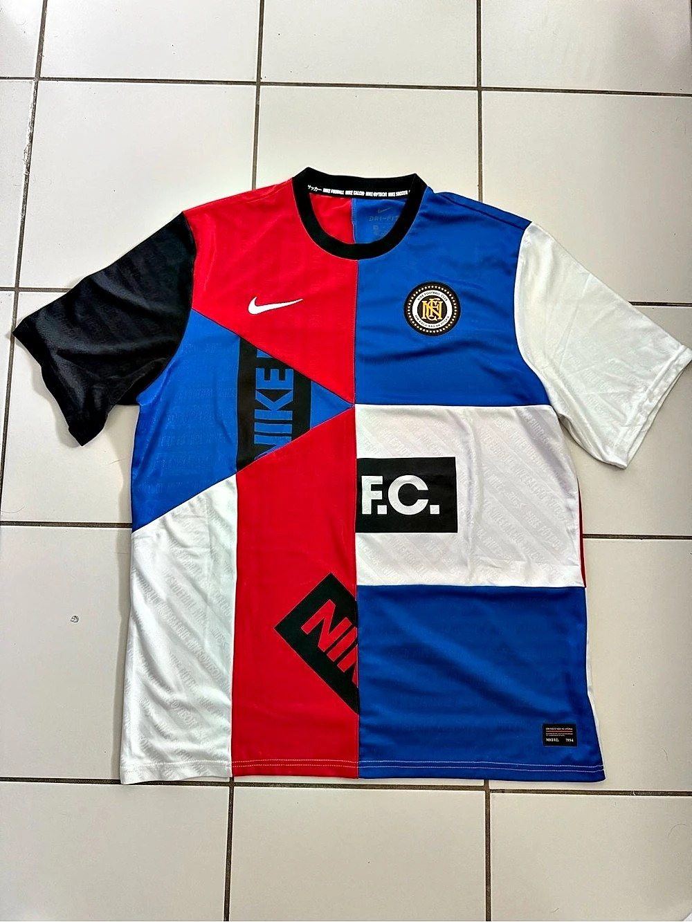 Nike F.C. Multicolor Patchwork Soccer Jersey FC Color Block Jersey